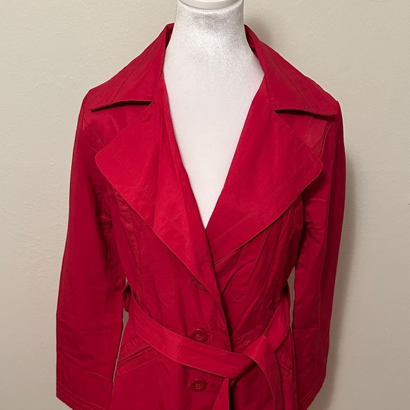 Ambition Red Trench Coat - Picture 3 of 10